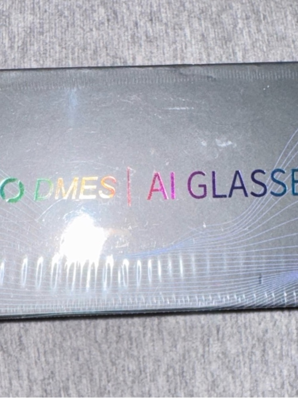 DMES AI Glasses - Silver Holographic Packaging